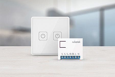 Беспроводной Wi-Fi выключатель двухканальный 868 МГц белый