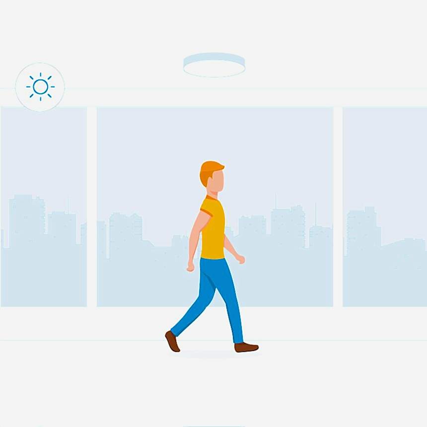 Лампа с датчиком движения и освещённости