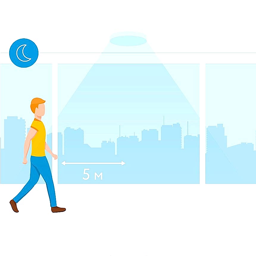 Лампа с датчиком движения и освещённости